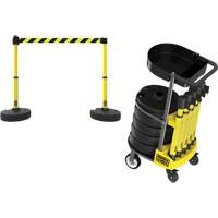 Chariot de transport avec plateau pour barri&egrave;re PLUS, 75' lo, M&eacute;tal, Jaune Distribution Jean Lapalme