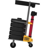 PLUS Barrier Post Cart Kit with Tray, 75' L, Metal, Red Distribution Jean Lapalme