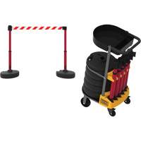 PLUS Barrier Post Cart Kit with Tray, 75' L, Metal, Yellow Distribution Jean Lapalme