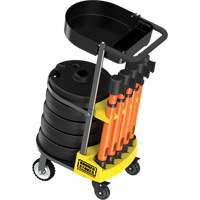 PLUS Barrier Post Cart Kit with Tray, 75' L, Metal, Orange Distribution Jean Lapalme