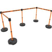Ensemble de cinq montants pour barri&egrave;re PLUS, Plastique, 42" h, Ruban Orange, Longueur du ruban 15' Distribution Jean Lapalme