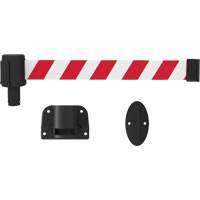 PLUS Wall Mount Barrier System, Plastic, Screw Mount, 15', Red and White Tape Distribution Jean Lapalme