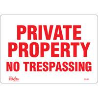 "Private Property" Sign, 7" x 10", Vinyl, English Distribution Jean Lapalme