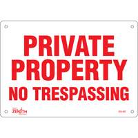 "Private Property" Sign, 7" x 10", Plastic, English Distribution Jean Lapalme