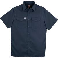 Chemise de travail &agrave; manches courtes en tissu crois&eacute; avec boutons-pression, Hommes, Petit, Bleu marine Distribution Jean Lapalme