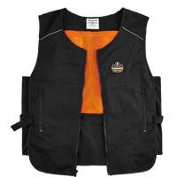 Veste de refroidissement &agrave; changement de phase l&eacute;g&egrave;re avec sachets 6260 Chill-Its, Petit/Moyen, Noir Distribution Jean Lapalme