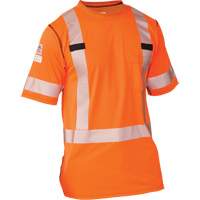 Polartec&reg; Power Grid&reg; High Visibility Short Sleeved T-Shirt, Polyester, Small, Orange Distribution Jean Lapalme