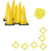 Traffic Cone & Chain Kit, 28", Yellow Distribution Jean Lapalme