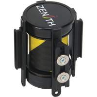 Cassette de ruban magn&eacute;tique pour barri&egrave;re de contr&ocirc;le des foules personnalis&eacute;e, 7', Ruban Noir et jaune Distribution Jean Lapalme