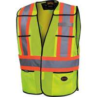 6927 Safety Vest, High Visibility Lime-Yellow, Polyester Distribution Jean Lapalme