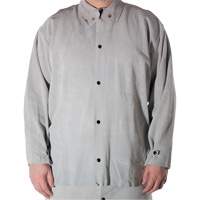 Veste de soudage en cuir de vache refendu, Cuir, Petit, Gris Distribution Jean Lapalme