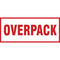 &eacute;tiquette de manutention Overpack, 6" lo x 2-1/2" la, Rouge/blanc Distribution Jean Lapalme
