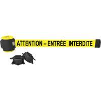 Wall Mount Barrier, Plastic, Magnetic Mount, 30', Yellow Tape Distribution Jean Lapalme