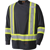 6997 Long Sleeved Safety Shirt, Polyester, X-Small, Black Distribution Jean Lapalme