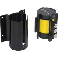 Wall Mount Barrier with Magnetic Tape, Steel, Screw Mount, 12', Yellow Tape Distribution Jean Lapalme