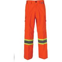 All-Season High Visibility Ventilated Mining Pants, Poly-Cotton, 28, High Visibility Orange Distribution Jean Lapalme