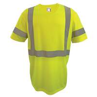 Short Sleeve Safety T-Shirt, Polyester, 2X-Large, High Visibility Lime-Yellow Distribution Jean Lapalme