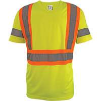 Short Sleeve Safety T-Shirt, Polyester, 2X-Large, High Visibility Lime-Yellow Distribution Jean Lapalme