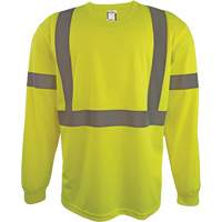 Long Sleeve Safety Shirt, Polyester, 2X-Large, High Visibility Lime-Yellow Distribution Jean Lapalme