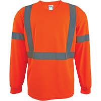 Long Sleeve Safety Shirt, Polyester, 2X-Large, High Visibility Orange Distribution Jean Lapalme