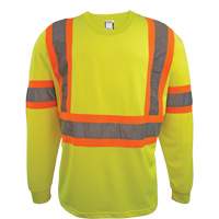 Long Sleeve Safety Shirt, Polyester, 2X-Large, High Visibility Lime-Yellow Distribution Jean Lapalme