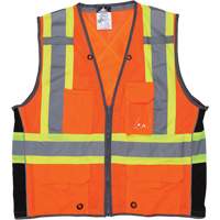 Surveyor Safety Vest, High Visibility Orange, Large, Polyester Distribution Jean Lapalme