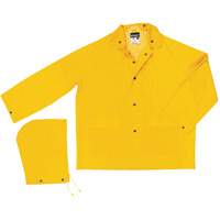 Classic Series Rain Jacket with Detachable Hood, Polyester/PVC, Large, Yellow Distribution Jean Lapalme