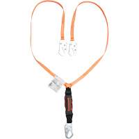 Titan Shock-Absorbing Lanyard, 6', Locking Snap Hook Center, Locking Snap Hook Leg Ends, Polyester Distribution Jean Lapalme