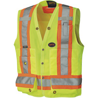 6693 Surveyor's Safety Vest, High Visibility Lime-Yellow, 3X-Large, Polyester Distribution Jean Lapalme
