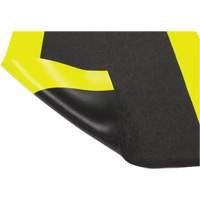 Airsoft Anti-Fatigue Mat, Pebbled, 3' x 5' x 3/8", Black/Yellow, PVC Sponge Distribution Jean Lapalme