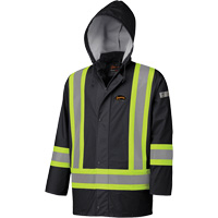 5894BK Manteau de s&eacute;curit&eacute; imperm&eacute;able et ignifuge, Polyur&eacute;thane, Noir, T-petit Distribution Jean Lapalme