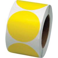 Coloured Marking Dots, Circle, 3" L x 3" W, Yellow, Vinyl Distribution Jean Lapalme