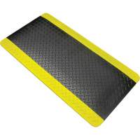 Tapis antifatigue, Losange, 1-2/3' x 3-1/4' x 3/4", Noir/Jaune, Polyur&eacute;thane Distribution Jean Lapalme