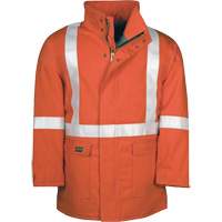 Parka dhiver &agrave; doublure matelass&eacute;e AllOut Westex UltraSoft avec bandes r&eacute;fl&eacute;chissantes, Moyen (grande taille), Orange haute visibilit&eacute;, 46 cal/cm² Distribution Jean Lapalme
