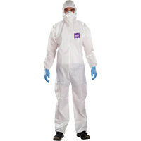 Combinaison 3 pi&egrave;ces avec capuchon AlphaTec Microchem r&eacute;sistant aux produits chimiques, 2T-Grand, Blanc Distribution Jean Lapalme