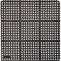 Tapis antifatigue &agrave; imbrication Cushion-Ease 550, &agrave; fentes, 3' x 3' x 3/4", Noir, Caoutchouc Distribution Jean Lapalme