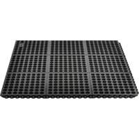Tapis antifatigue &agrave; imbrication Cushion-Ease 550, &agrave; fentes, 3' x 3' x 3/4", Noir, Caoutchouc Distribution Jean Lapalme