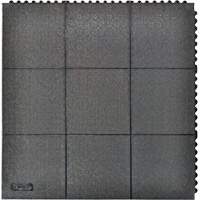 Tapis antifatigue &agrave; imbrication Cushion-Ease, Rugueux, 3' x 3' x 3/4", Noir, Caoutchouc naturel Distribution Jean Lapalme