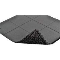 Tapis antifatigue &agrave; imbrication Cushion-Ease, Rugueux, 3' x 3' x 3/4", Noir, Caoutchouc naturel Distribution Jean Lapalme