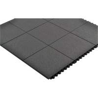 Tapis antifatigue &agrave; imbrication Cushion-Ease, Rugueux, 3' x 3' x 3/4", Noir, Caoutchouc naturel Distribution Jean Lapalme