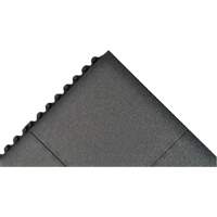Tapis antifatigue &agrave; imbrication Cushion-Ease, Rugueux, 3' x 3' x 3/4", Noir, Caoutchouc naturel Distribution Jean Lapalme