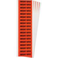 &eacute;tiquette de tension pour conduit  Emergency Service , 1/2" x 2-1/4", &eacute;toffe/Vinyle, Anglais Distribution Jean Lapalme