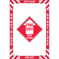 "Fire Exit" Floor Marking Kit, Adhesive, English with Pictogram Distribution Jean Lapalme