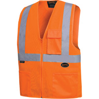 6962 Zipper Front Safety Vest with 2" Tape, High Visibility Orange, Medium, Polyester Distribution Jean Lapalme