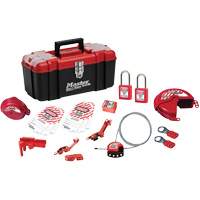 Trousse de cadenassage avec serrures en thermoplastique Zenex, Ensemble &eacute;lectrique/Vanne, 19 composants compris Distribution Jean Lapalme