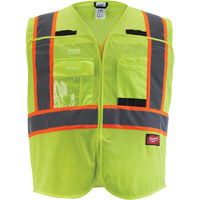 Veste de s&eacute;curit&eacute; pour signaleur, Jaune lime haute visibilit&eacute;, Moyen/Petit Distribution Jean Lapalme