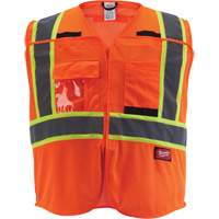 Veste de s&eacute;curit&eacute; pour signaleur, Orange haute visibilit&eacute;, Moyen/Petit Distribution Jean Lapalme