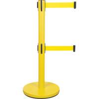 Dual Belt Crowd Control Barrier, Steel, 35" H, Yellow Tape, 7' Tape Length Distribution Jean Lapalme