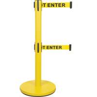 Dual Belt Crowd Control Barrier, Steel, 35" H, Yellow Tape, 7' Tape Length Distribution Jean Lapalme