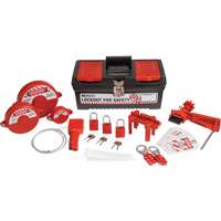 Lockout Tagout Kit with Aluminum Safety Padlocks in Toolbox, Valve Kit, 32 Components Distribution Jean Lapalme